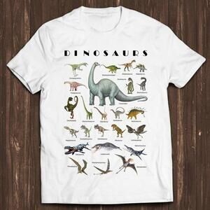 Dinosaurs Wild Nature Prehistoric Jurassic Retro Design Cartoon Unisex T-Shirt